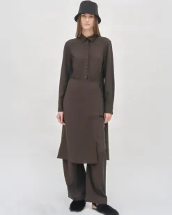 ASYMMETRIC APRON SHIRT - VISCOSE TWILL