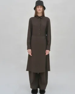 ASYMMETRIC APRON SHIRT - VISCOSE TWILL