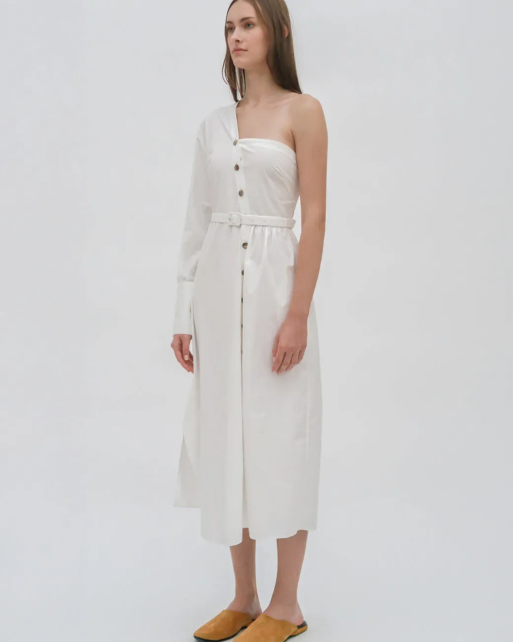 ASYMMETRIC ONE SHOULDER SHIRTDRESS