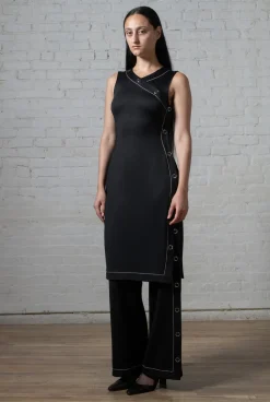 ASYMMETRIC SNAP DRESS
