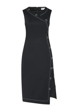 ASYMMETRIC SNAP DRESS
