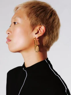 Asymmetric Twist Chain Earrings