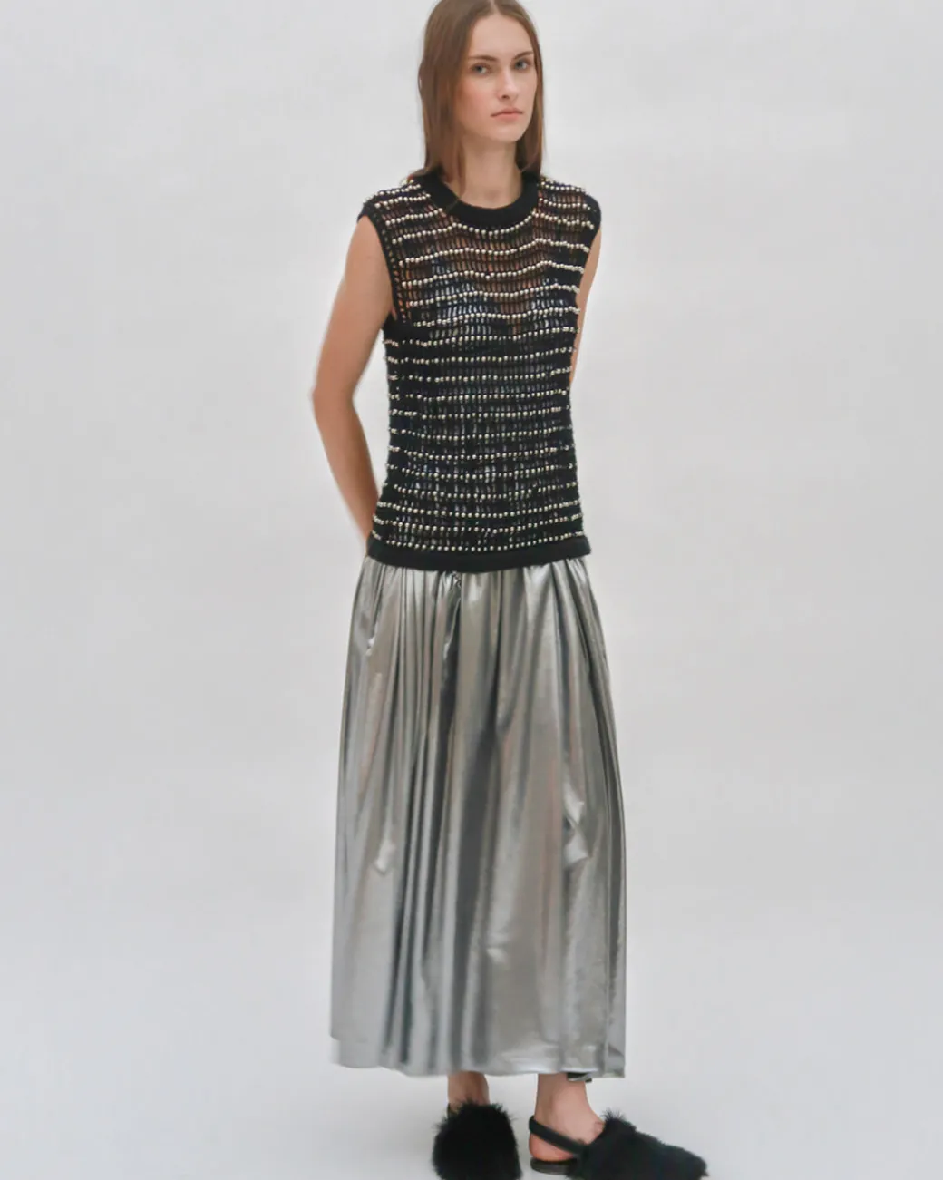 BEADED CROCHET SWEATER VEST