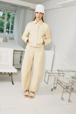 BELTED STRAIGHT TAPER TAB PANT - STRETCH COTTON SH
