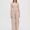 BELTED STRAIGHT TAPER TAB PANT - PLAID