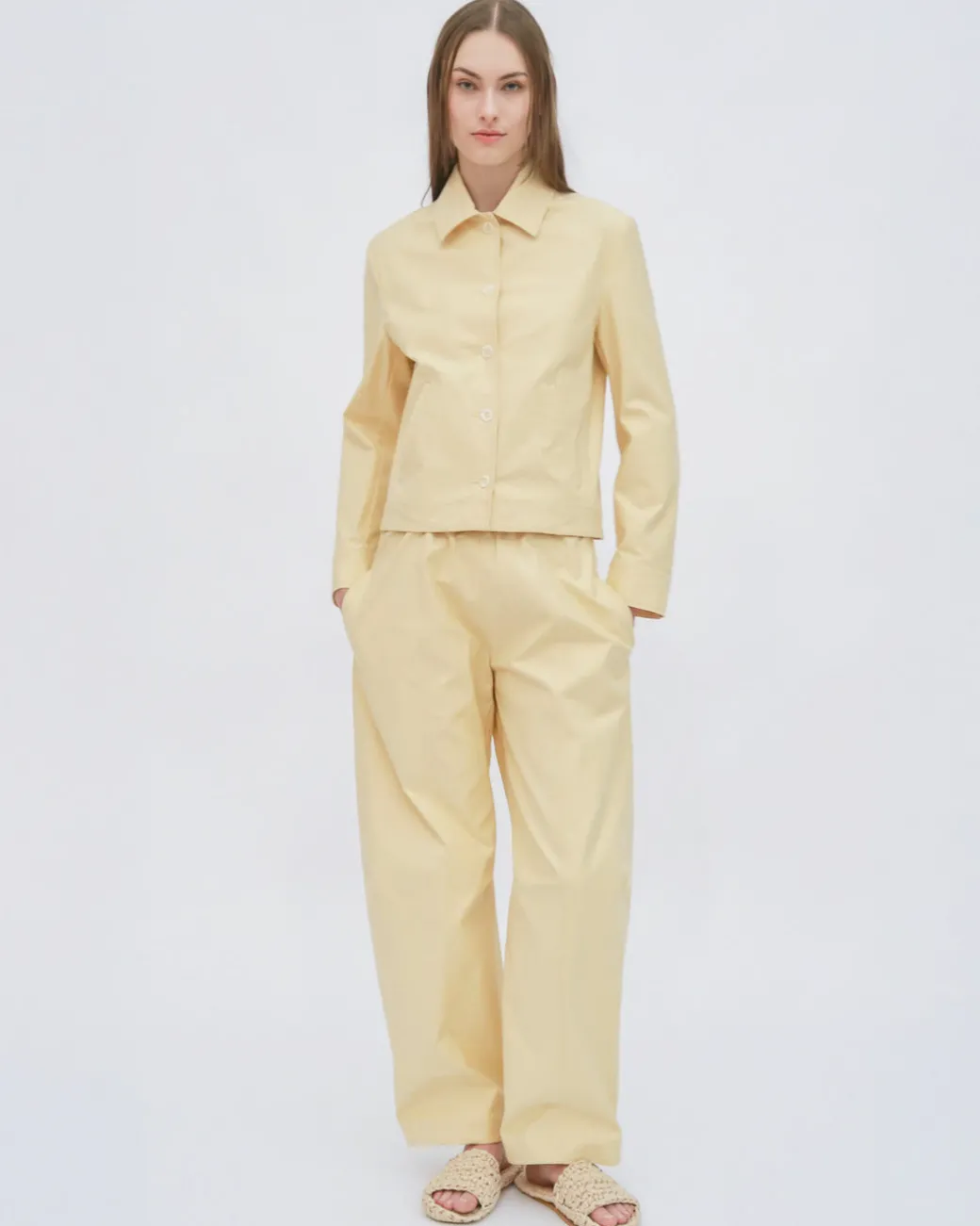 BELTED STRAIGHT TAPER TAB PANT - STRETCH COTTON SH