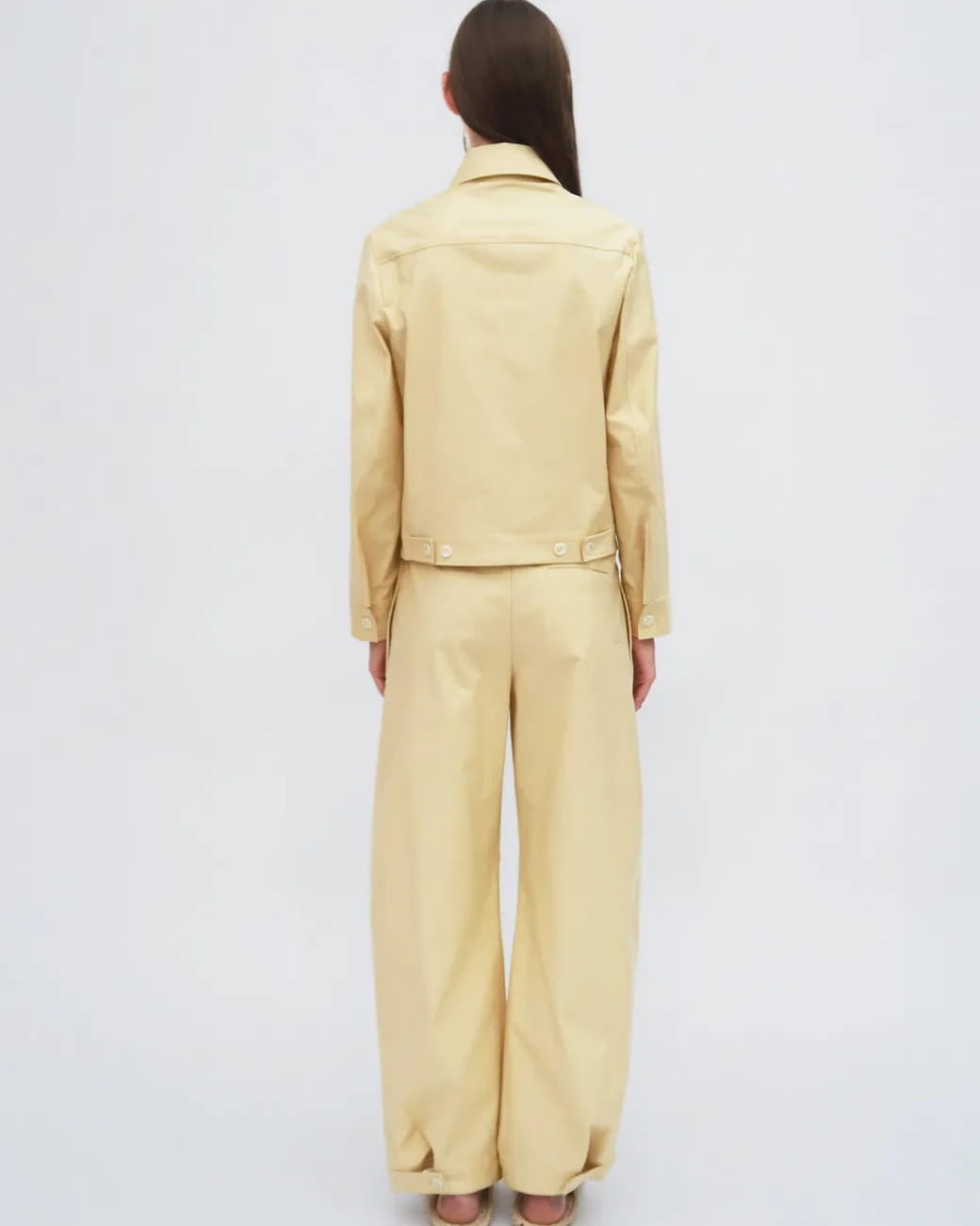 BELTED STRAIGHT TAPER TAB PANT - STRETCH COTTON SH