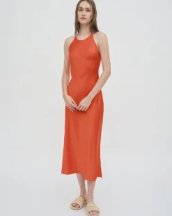 BIAS CREWNECK SLIP DRESS