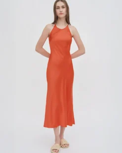 BIAS CREWNECK SLIP DRESS