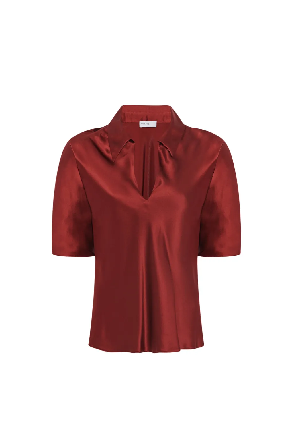 BIAS POLO TOP - SILK SATIN
