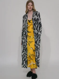 BIAS SLIP DRESS - PAINTED BIRDS
