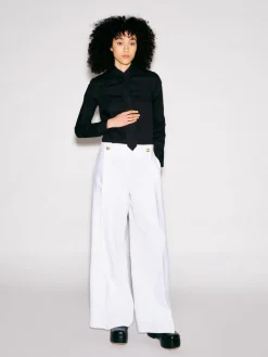 BUTTON PLEAT PANT - WOOL SCUBA