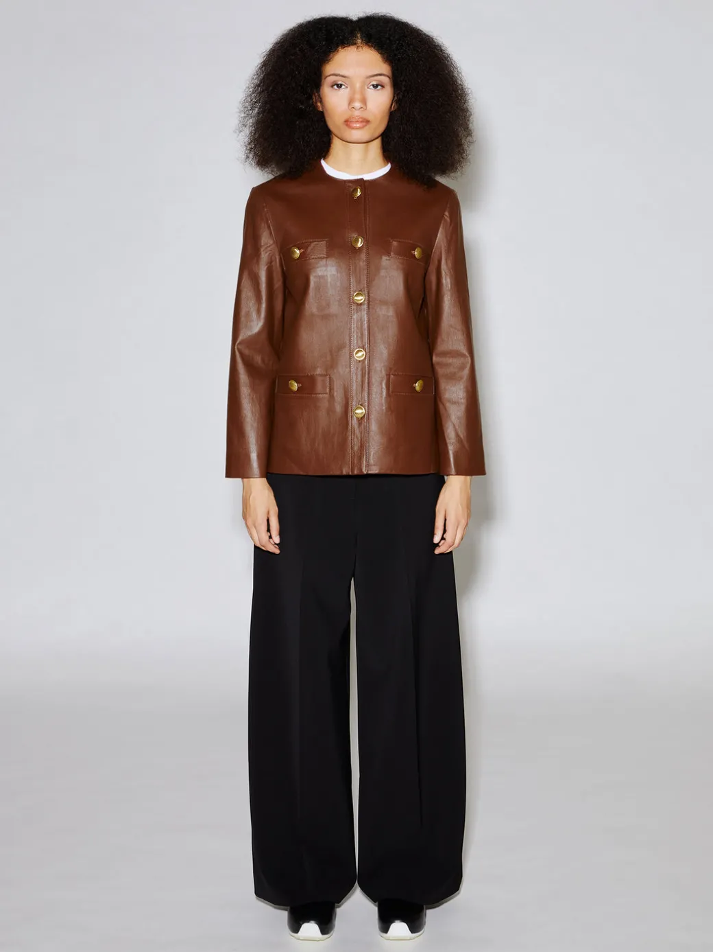 BUTTON POCKET CREWNECK JACKET - STRETCH PLONGE