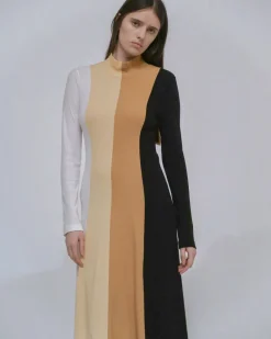 COLORBLOCK TURTLENECK DRESS
