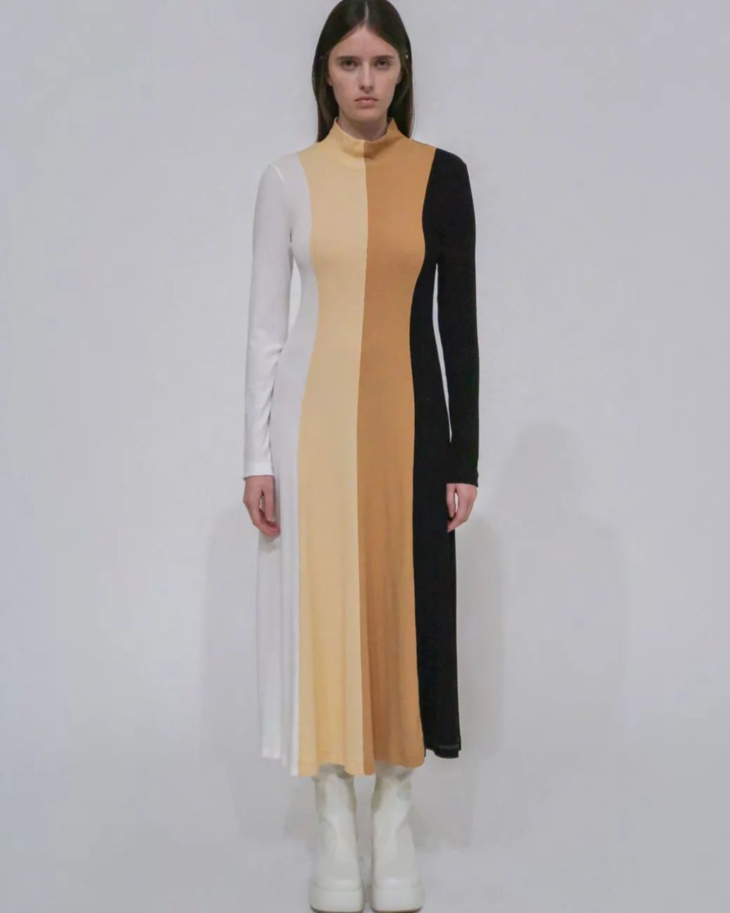 COLORBLOCK TURTLENECK DRESS