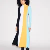 COLORBLOCK ZIP UP TURTLENECK DRESS