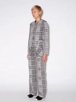 CREWNECK JACKET - PLAID DENIM