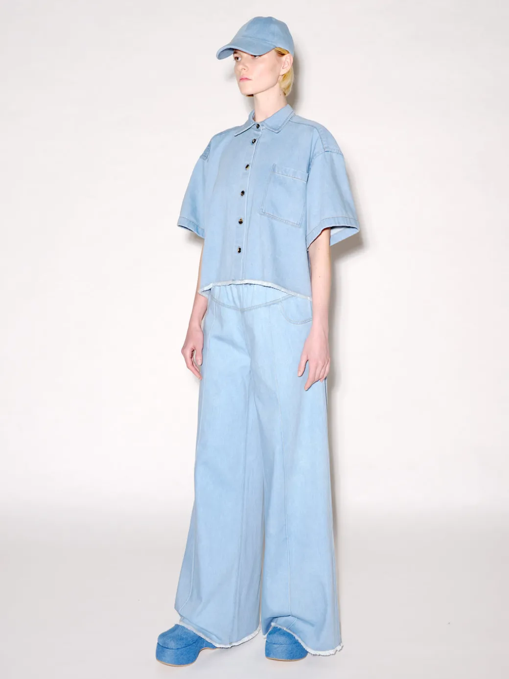 Cropped Denim Shirt