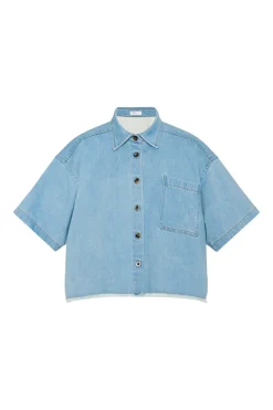Cropped Denim Shirt