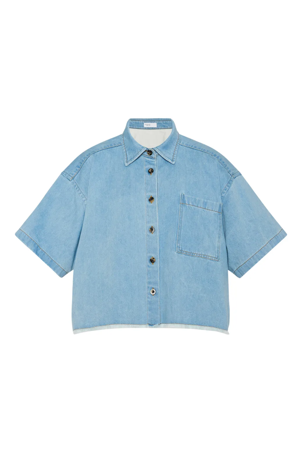 Cropped Denim Shirt