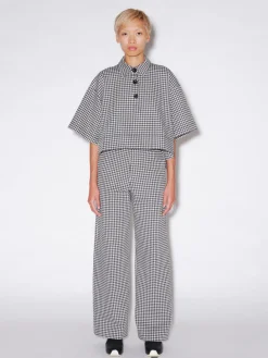 CROPPED OVERSIZED POLO - GINGHAM