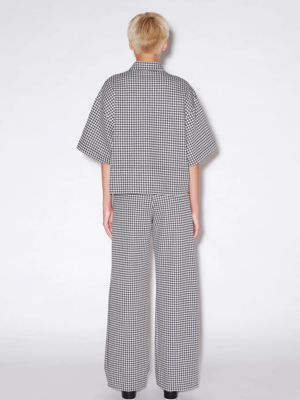 CROPPED OVERSIZED POLO - GINGHAM