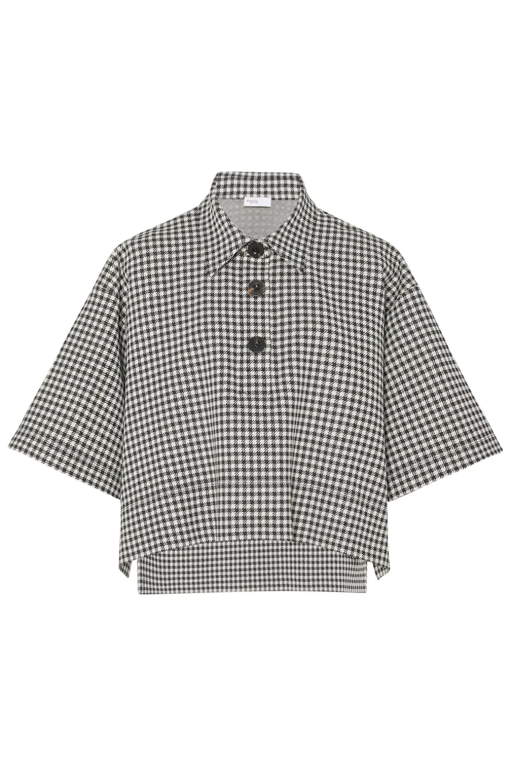 CROPPED OVERSIZED POLO - GINGHAM
