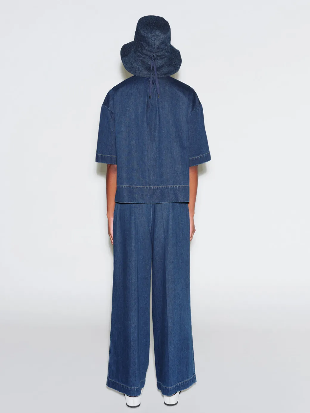 CROPPED OVERSIZED SHIRT - DENIM