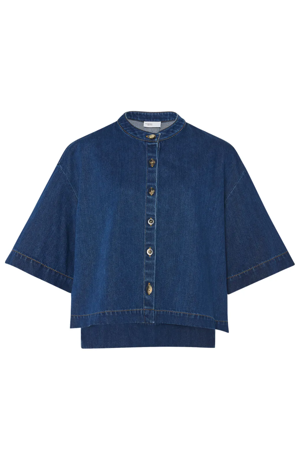 CROPPED OVERSIZED SHIRT - DENIM