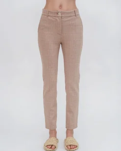 CROPPED SKINNY CASUAL PANT - PLAID