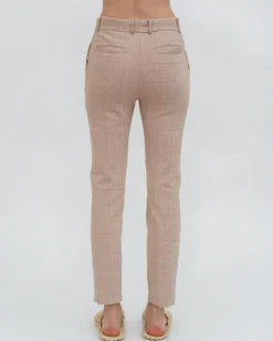 CROPPED SKINNY CASUAL PANT - PLAID