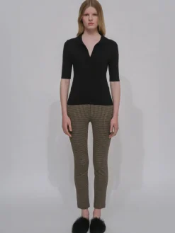 CROPPED SKINNY PANT - HOUNDSTOOTH