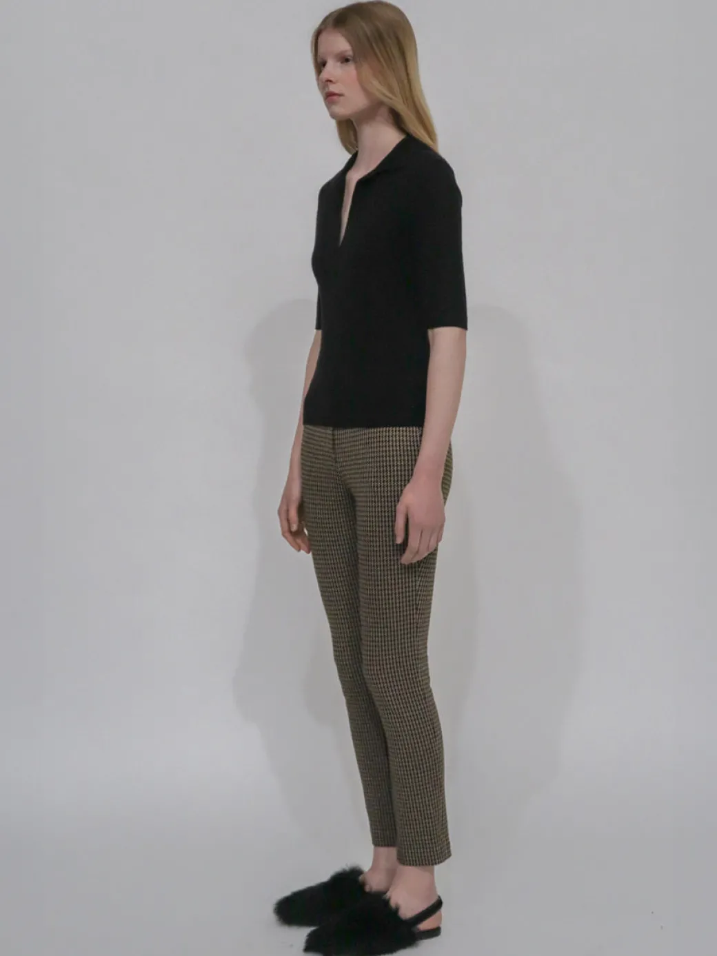 CROPPED SKINNY PANT - HOUNDSTOOTH
