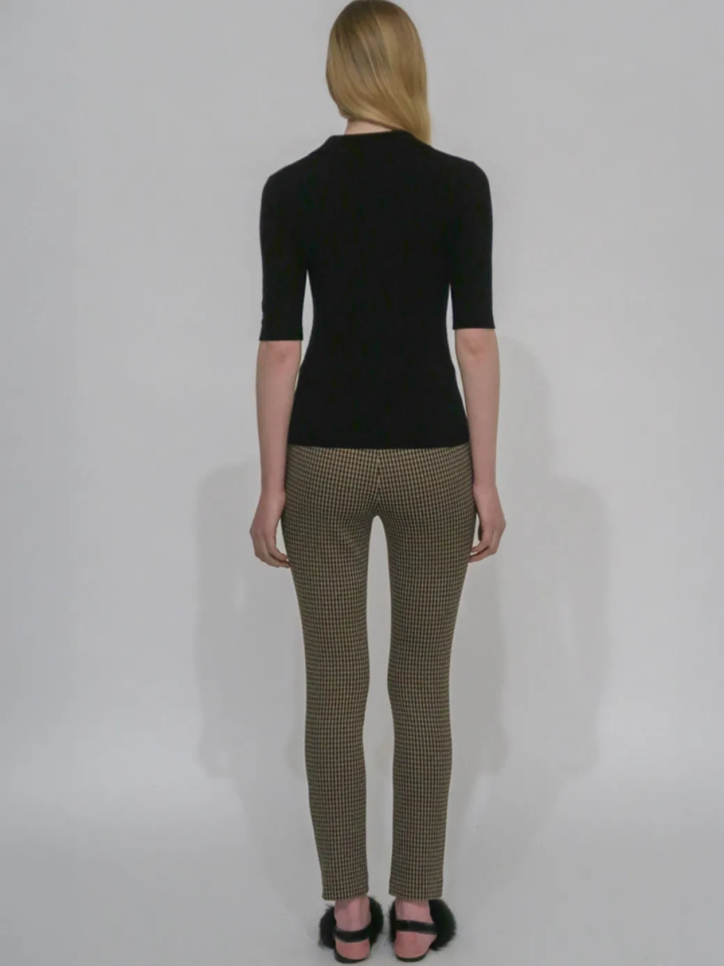 CROPPED SKINNY PANT - HOUNDSTOOTH