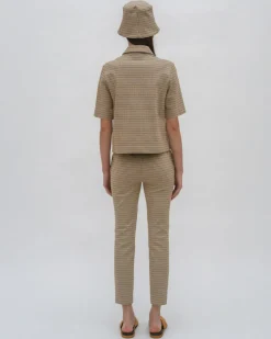 CROPPED SKINNY PANT - HOUNDSTOOTH PLAID