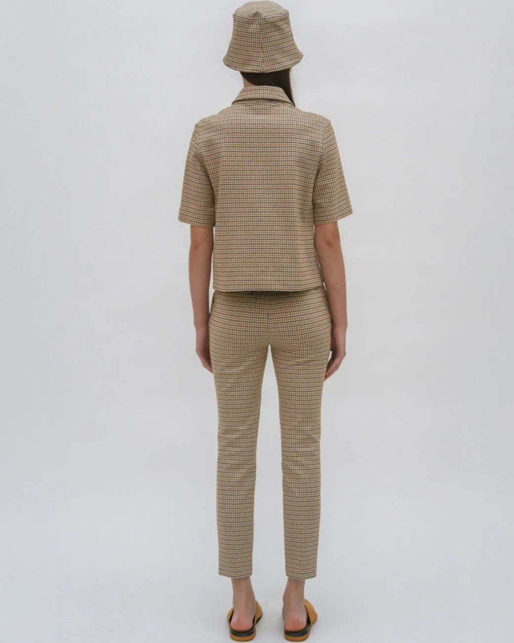 CROPPED SKINNY PANT - HOUNDSTOOTH PLAID