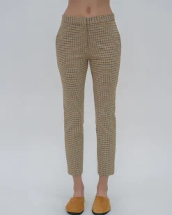 CROPPED SKINNY PANT - HOUNDSTOOTH PLAID