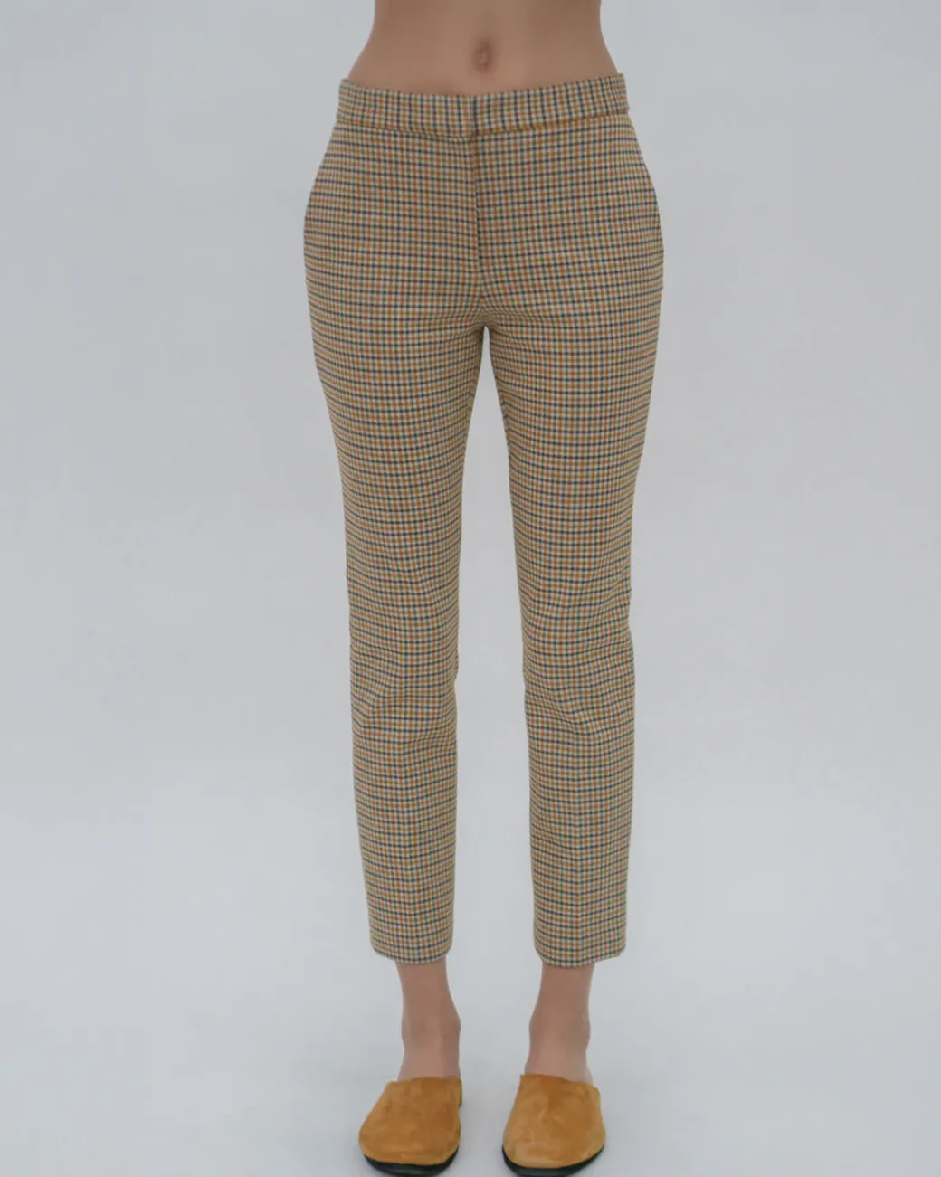 CROPPED SKINNY PANT - HOUNDSTOOTH PLAID