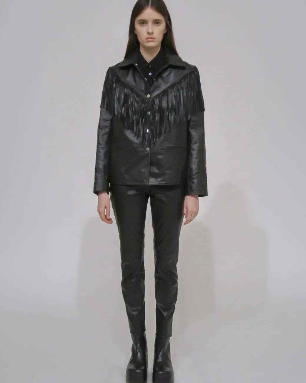 CROPPED SKINNY PANT - PLONGE LEATHER