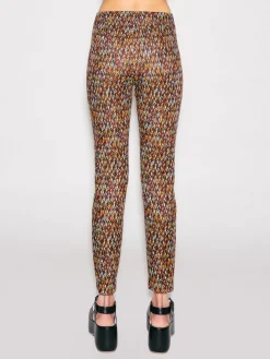 CROPPED SLIM PANT - BROKEN CHEVRON
