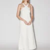 Cross Neck Button Dress