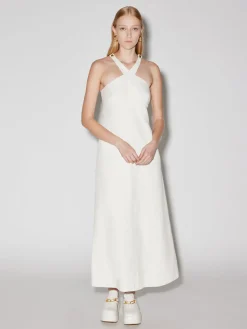 Cross Neck Button Dress