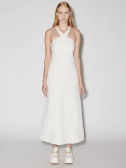 Cross Neck Button Dress