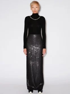 CRYSTAL TRIM TURTLENECK PULLOVER
