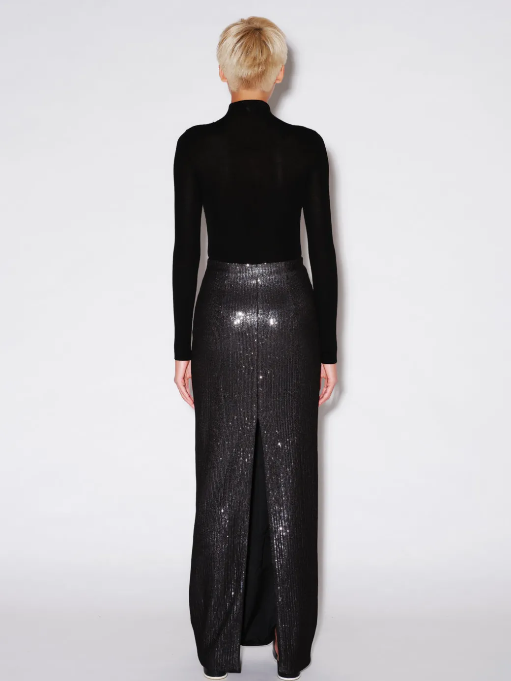 CRYSTAL TRIM TURTLENECK PULLOVER