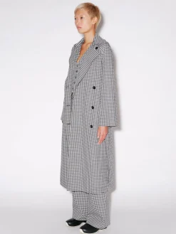DOUBLE BREASTED TRENCH COAT - GINGHAM