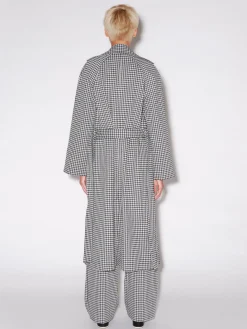 DOUBLE BREASTED TRENCH COAT - GINGHAM