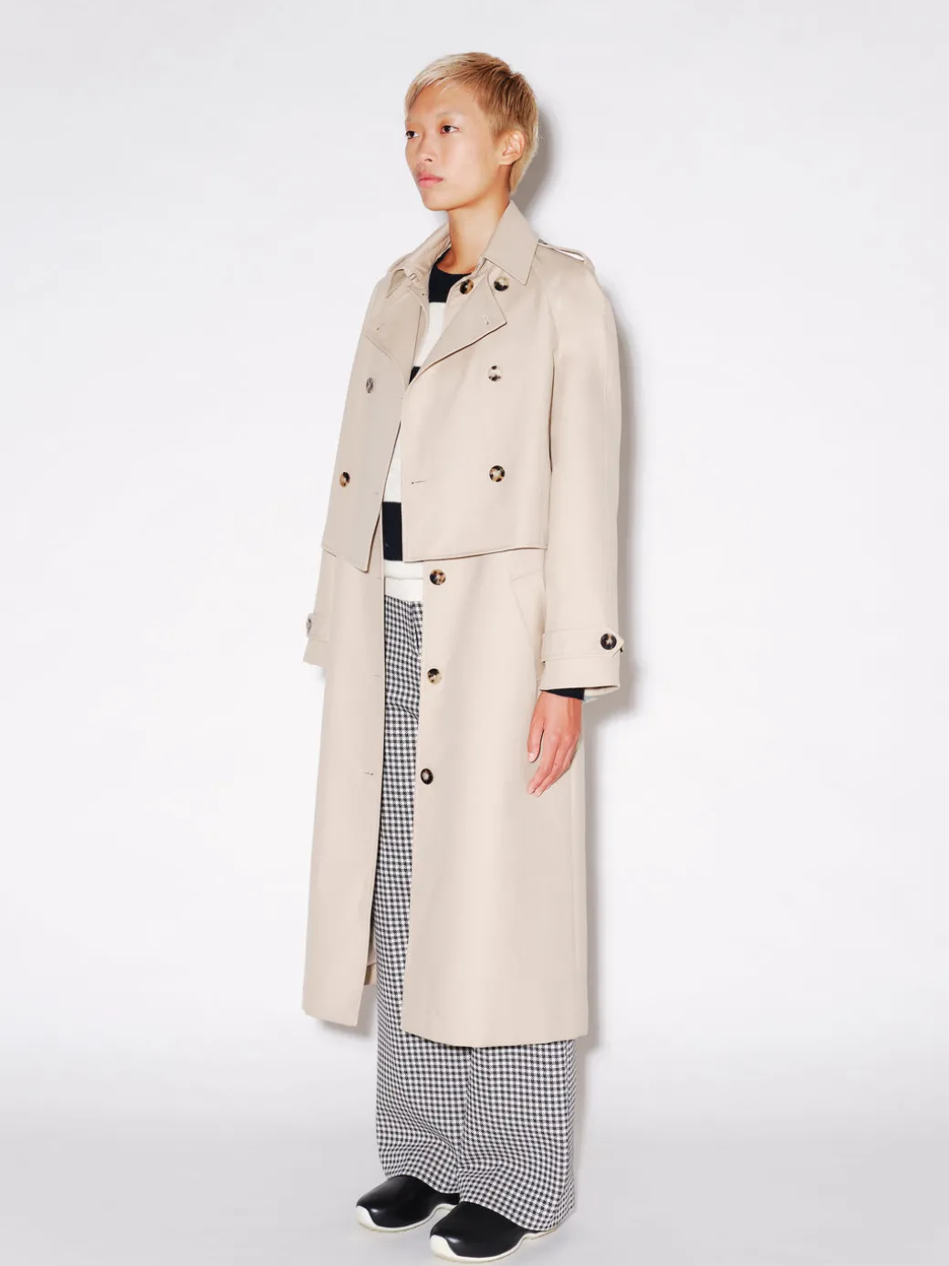 DOUBLE LAYER TRENCH COAT