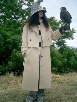 DOUBLE LAYER TRENCH COAT