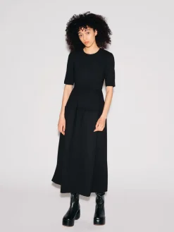 FITTED BELL SKIRT DRESS